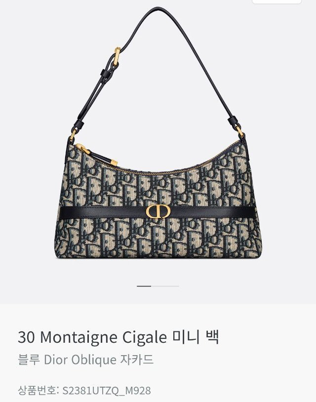 DO 디올 [고급] 오블리크 30몽테인 미니 호보 숄더백 1 