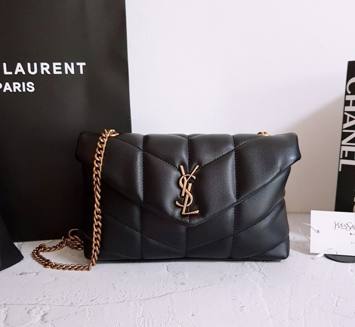 YS 생로랑 [ 고급 ] 루루 푸퍼 미니 토이백 검정 금장 2 