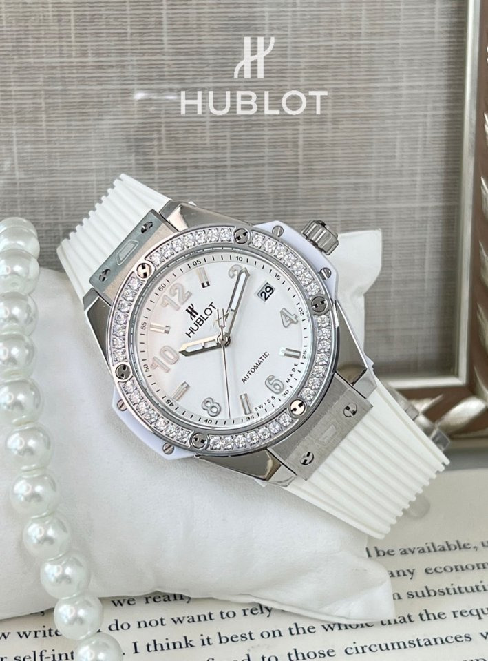 HB 위블로 빅뱅 원클릭 스틸 화이트 다이아몬드 