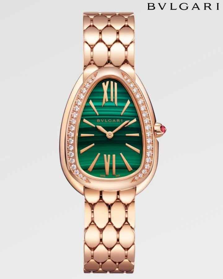 VG 불가리 세르펜티 세두토리 워치 로즈골드 그린다이얼 다이아 