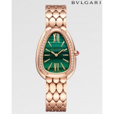 VG 불가리 세르펜티 세두토리 워치 로즈골드 그린다이얼 다이아 