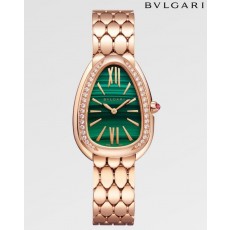 VG 불가리 세르펜티 세두토리 워치 로즈골드 그린다이얼 다이아 