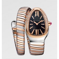 VG 불가리 세르펜티 투보가스 워치 로즈골드 블랙다이얼 콤비 다이아 