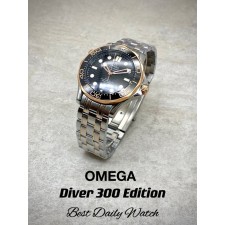 OM 오메가 씨마스터 다이버 300M 블랙다이얼 콤비 