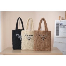 PD 프라다 라피아 롱 토트백