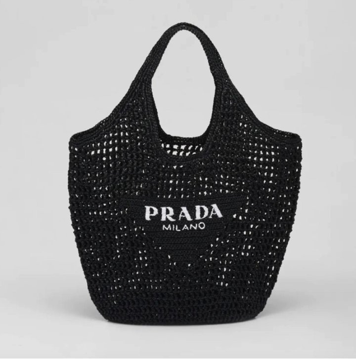 PD 프라다 라피아 그물백 네트백 라지 토트백