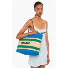 MU 미우미우 라피아 우븐 토트백