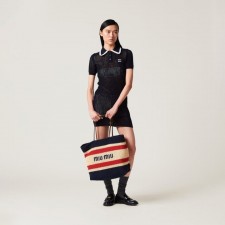 MU 미우미우 라피아 우븐 토트백