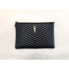 YS 생로랑 [최상급] 마틀라세 소가죽 금장 클러치백 413444 