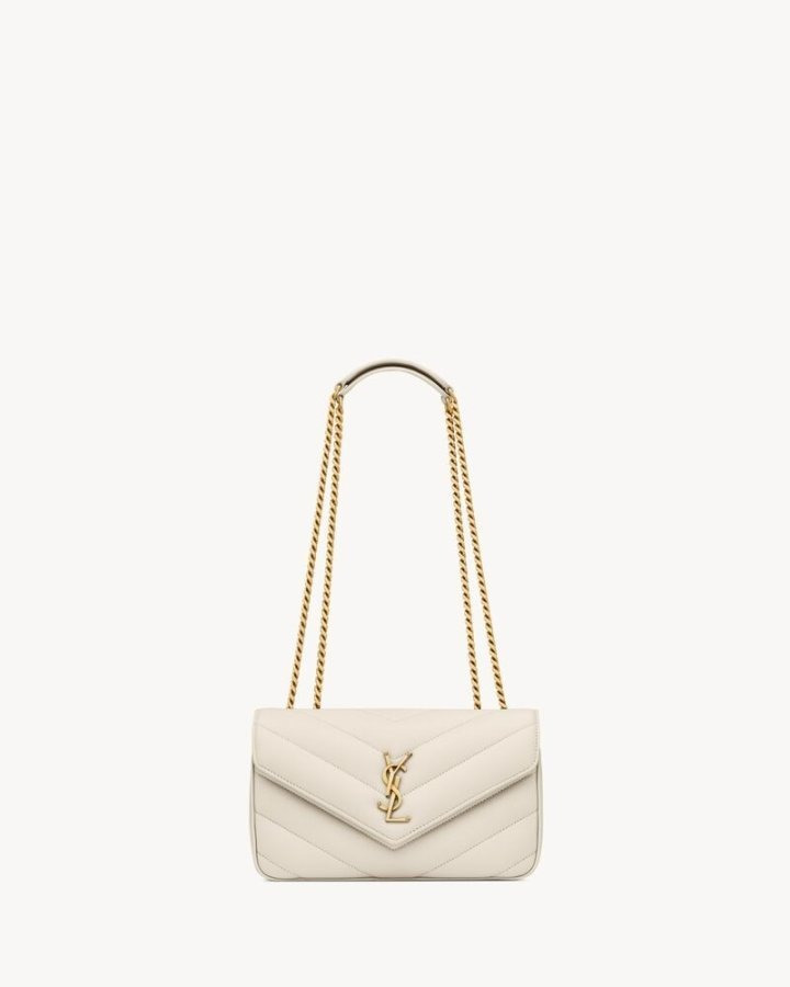 YS 생로랑 [최상급] 램스킨 루루 토이백 스몰 (화이트白金) 801437  