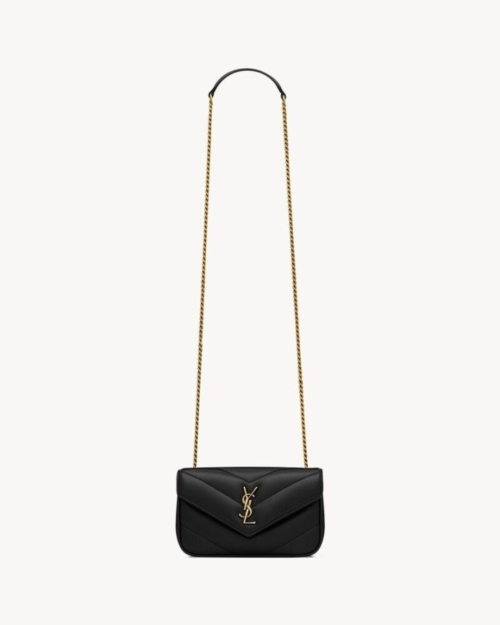 YS 생로랑 [최상급] 램스킨 루루 토이백 미니 (블랙黑金) 821749  