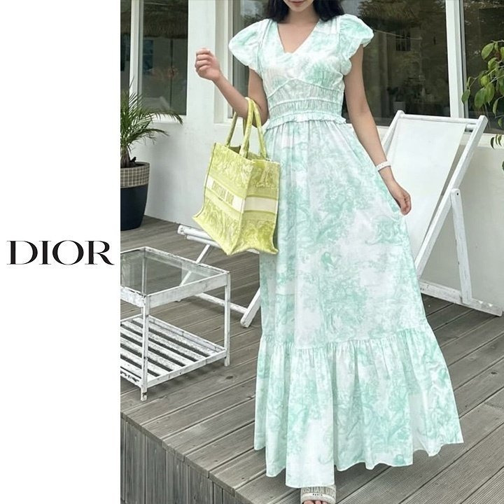 DO 디올 [D] 뜨왈 나염 롱원피스 