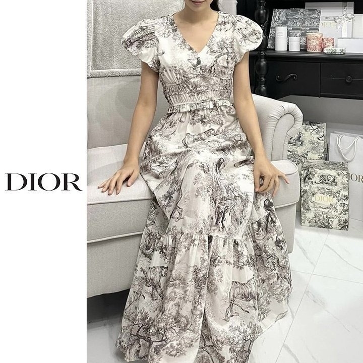 DO 디올 [D] 뜨왈 나염 롱원피스 