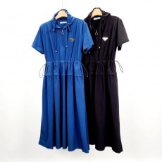 PD 프라다 스트링 후드 롱 원피스 