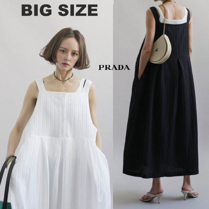 PD 프라다 플리츠 롱 원피스 