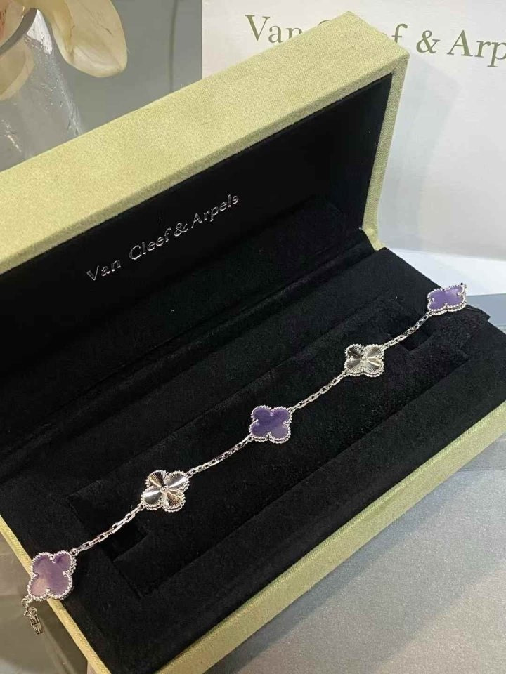 VC 반클리프 알함브라 5모티브 팔찌 (바이올렛) 