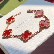 VC 반클리프 알함브라 5모티브 팔찌 (레드)