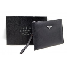 PD 프라다 사피아노 삼각 로고 클러치백 블랙 