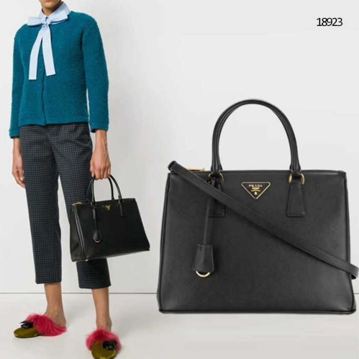 PD 프라다 사피아노 더블 지퍼 토트 크로스백