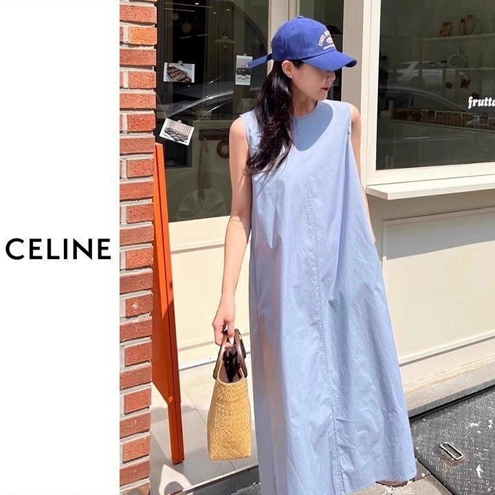 CL 셀린느 C] 심플 백트임 민소매 롱원피스 