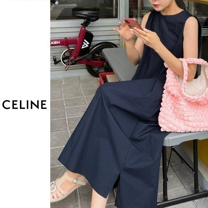 CL 셀린느 C] 심플 백트임 민소매 롱원피스 