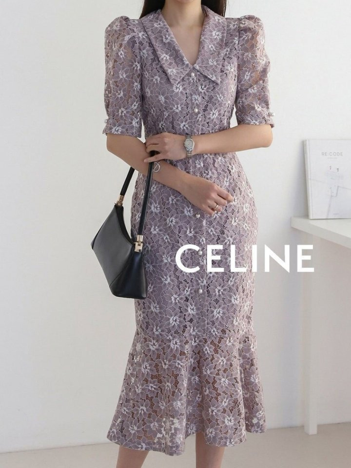 CL 셀린느 마벨진주버튼퍼프원피스 