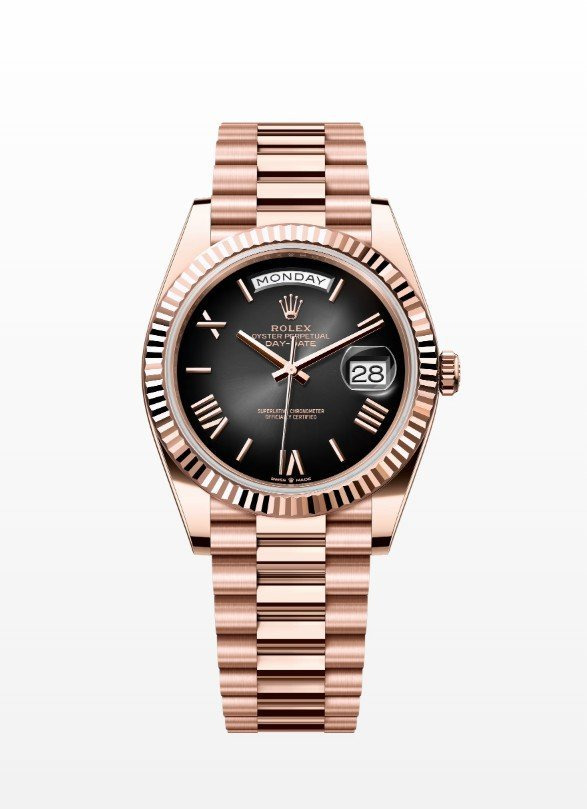 RL 롤렉스 데이데이트 블랙다이얼 로마 로즈골드 