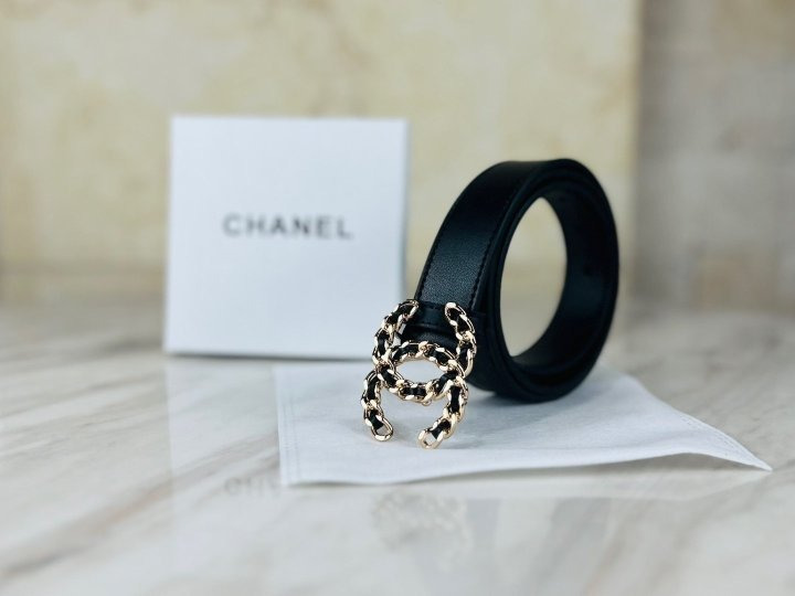 CN 샤넬 체인 로고 레더벨트(여성용) 