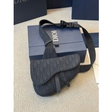 DO 디올 블랙 Oblique 자카드 블랙 새들백 ✡ 