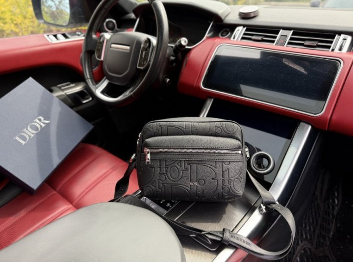 DO 디올 Rider 2.0 지퍼 메신저백 블랙 그레인 송아지 가죽 ✡ 