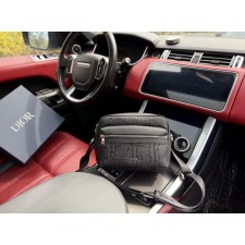 DO 디올 Rider 2.0 지퍼 메신저백 블랙 그레인 송아지 가죽 ✡ 