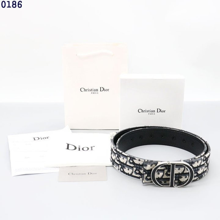 DO 디올 오블리크 자카드 리버서블 레더 벨트