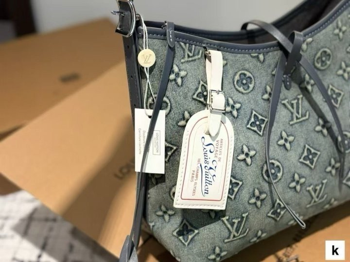 LV 루이비통 데님 캐리올 미디엄 백 
