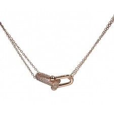 TC 티파니 하드웨어 더블 링크 펜던트 목걸이 