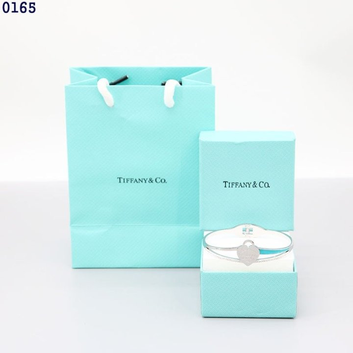 TC 티파니 정면 하트 로고 크리스탈 뱅글 팔찌