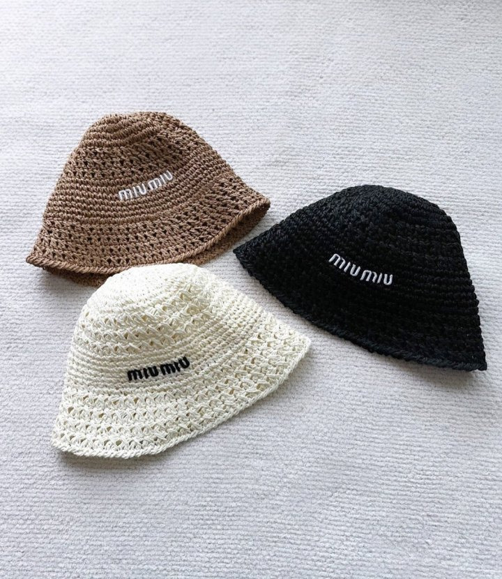 MU 미우미우 라피아햇 