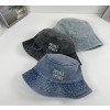 MU 미우미우 데님 로고 버킷햇 