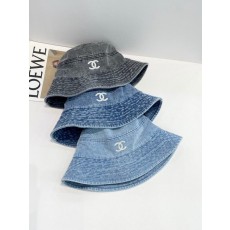 CN 샤넬 데님 큐빅로고 버킷햇 