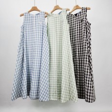 PD 프라다 체크 롱 원피스 