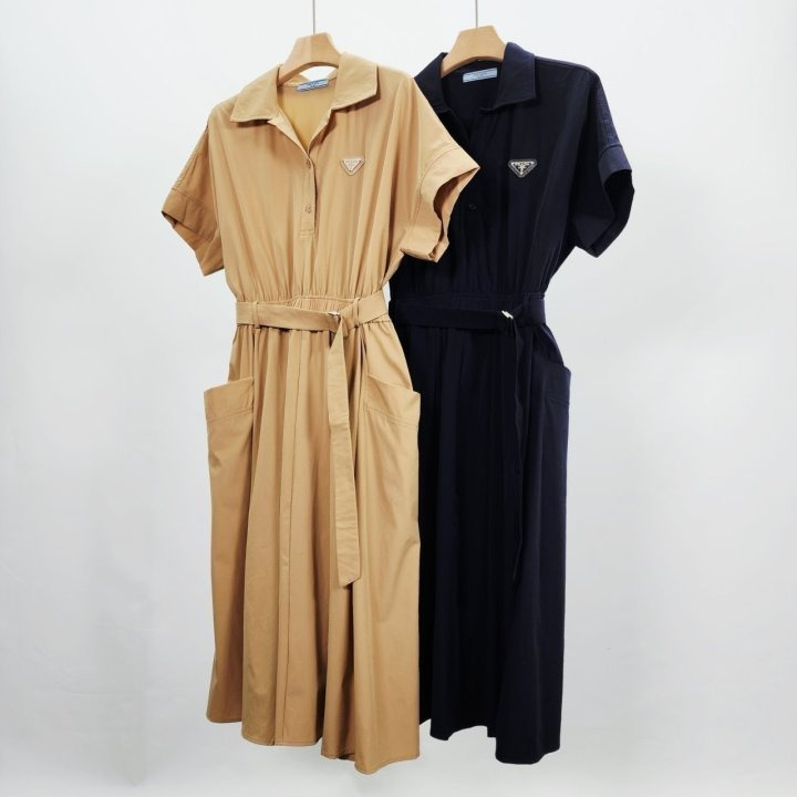 PD 프라다 포켓 밴딩 롱 원피스 