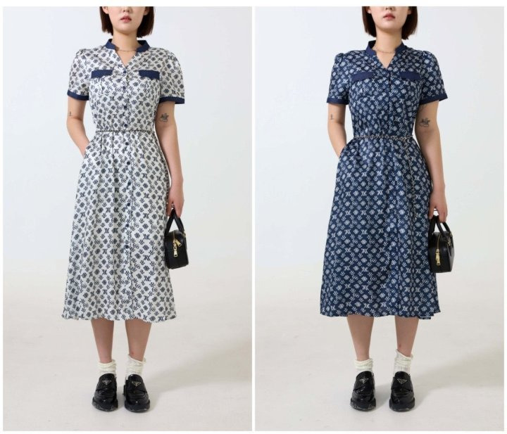 LV 루이비통 수입 모노패턴 셔츠 원피스  (최고급)