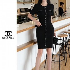 CN 샤넬 [C] 진주 골지 원피스 