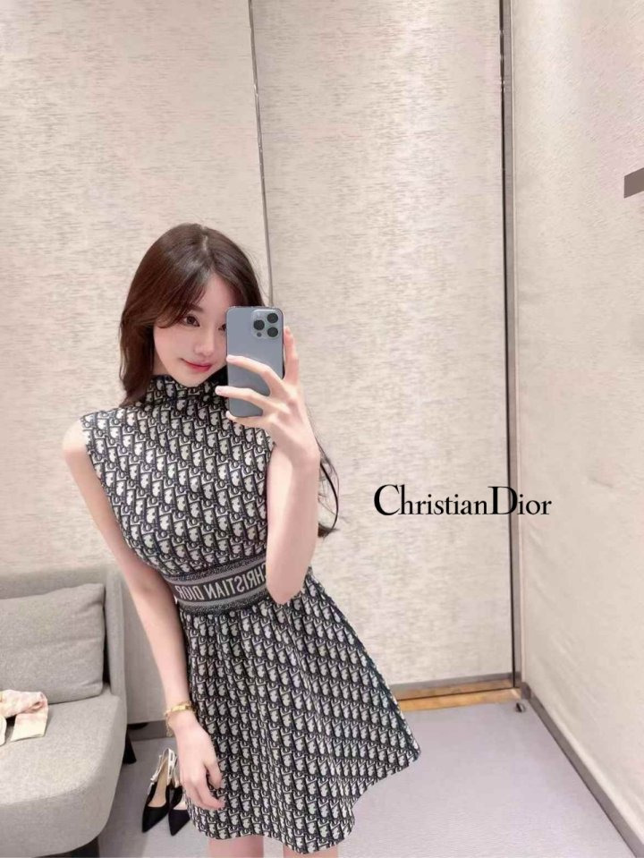 DO 디올 오블리크 민소매 원피스 