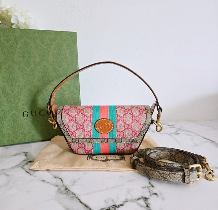 GC 구찌 [ 고급 ] 25년형 리뉴얼 웹(WEB) GG 탑 핸들 미니백 1 