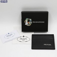 PD 프라다 사피아노 실버 로고 레더 카드지갑