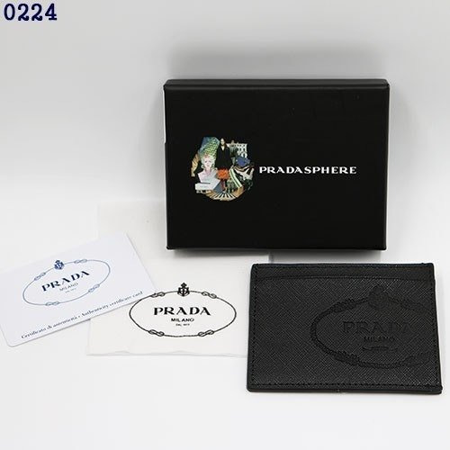 PD 프라다 사피아노 각인 로고 레더 카드지갑