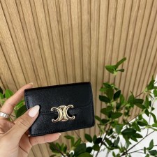 CL 셀린느 트리옹프 동전 컴팩트 지갑 블랙 
