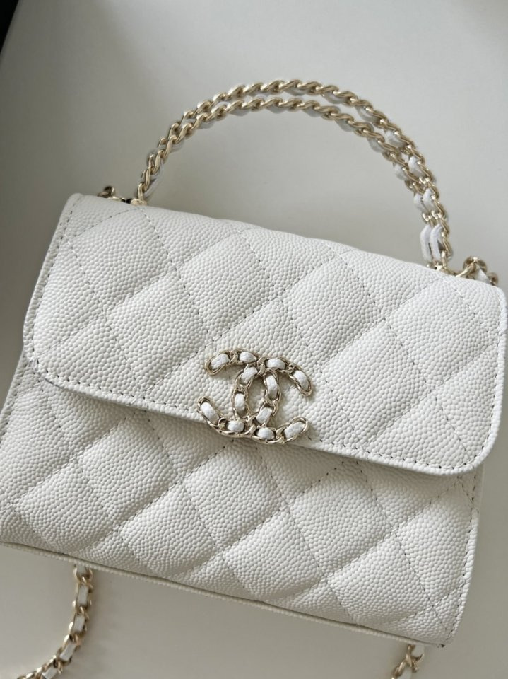 CN 샤넬 [최상급] 탑핸들 화이트 반수공 