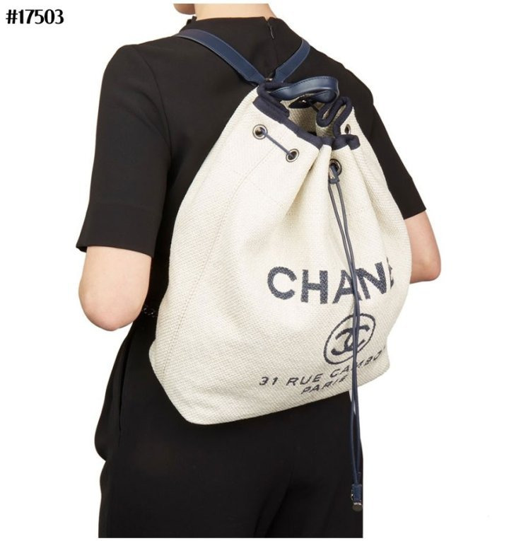 CN 샤넬 드로우 스트링 캔버스 도빌 백팩