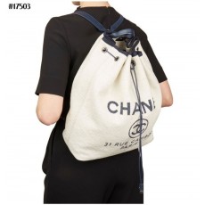 CN 샤넬 드로우 스트링 캔버스 도빌 백팩